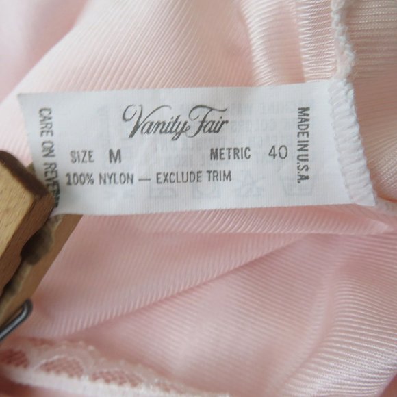 Vintage 60s Vanity Fair Full Length Nylon Nightgown M Pink Embroidery Lace USA - Picture 11 of 14